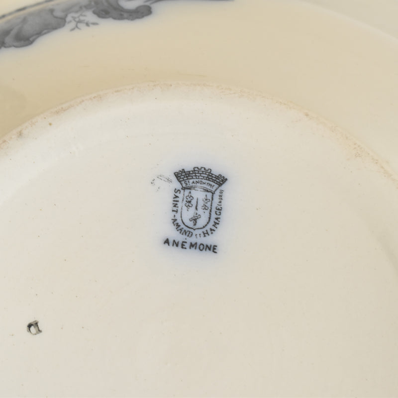 Antique Pitcher & Bowl Saint Amand Anémone