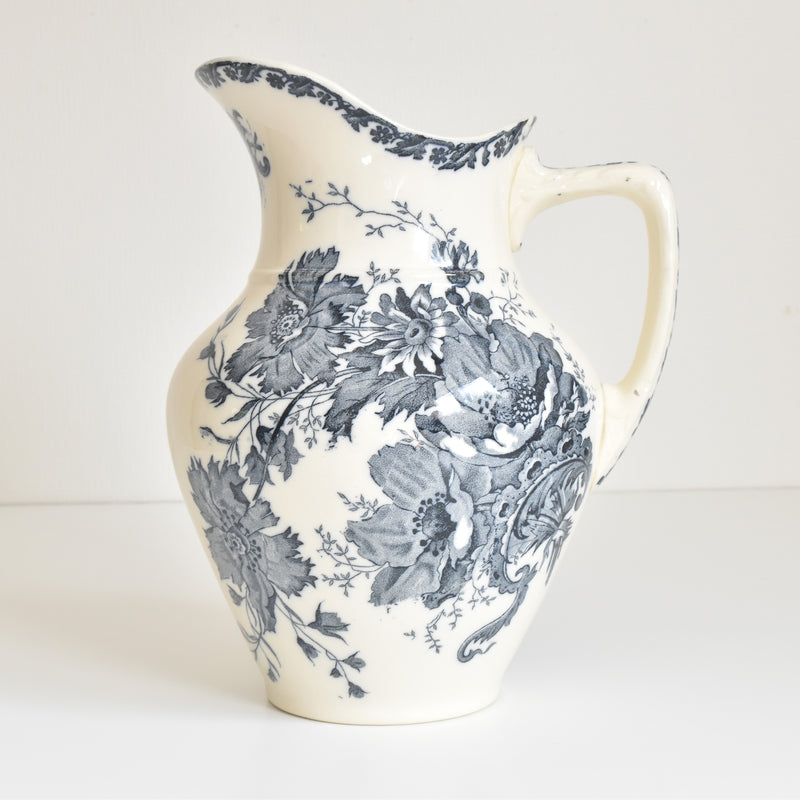 Antique Pitcher & Bowl Saint Amand Anémone