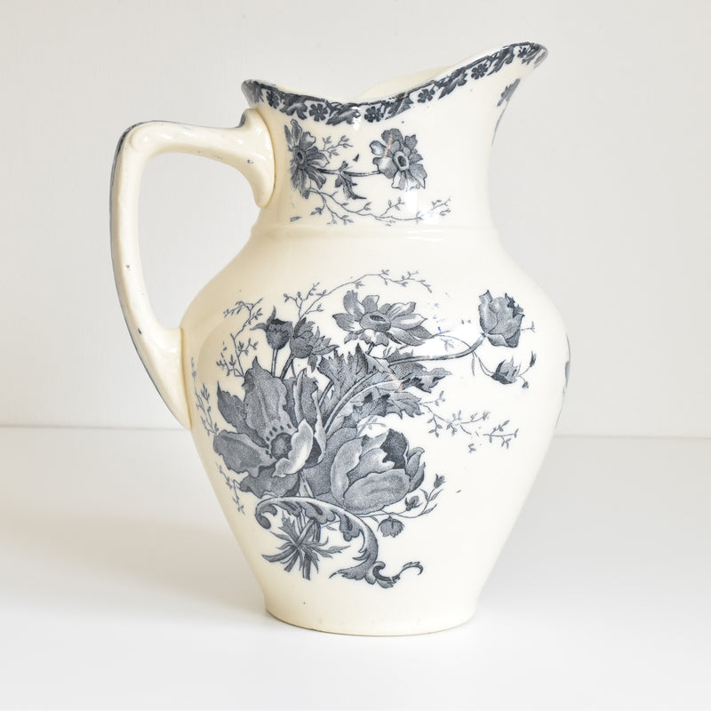 Antique Pitcher & Bowl Saint Amand Anémone