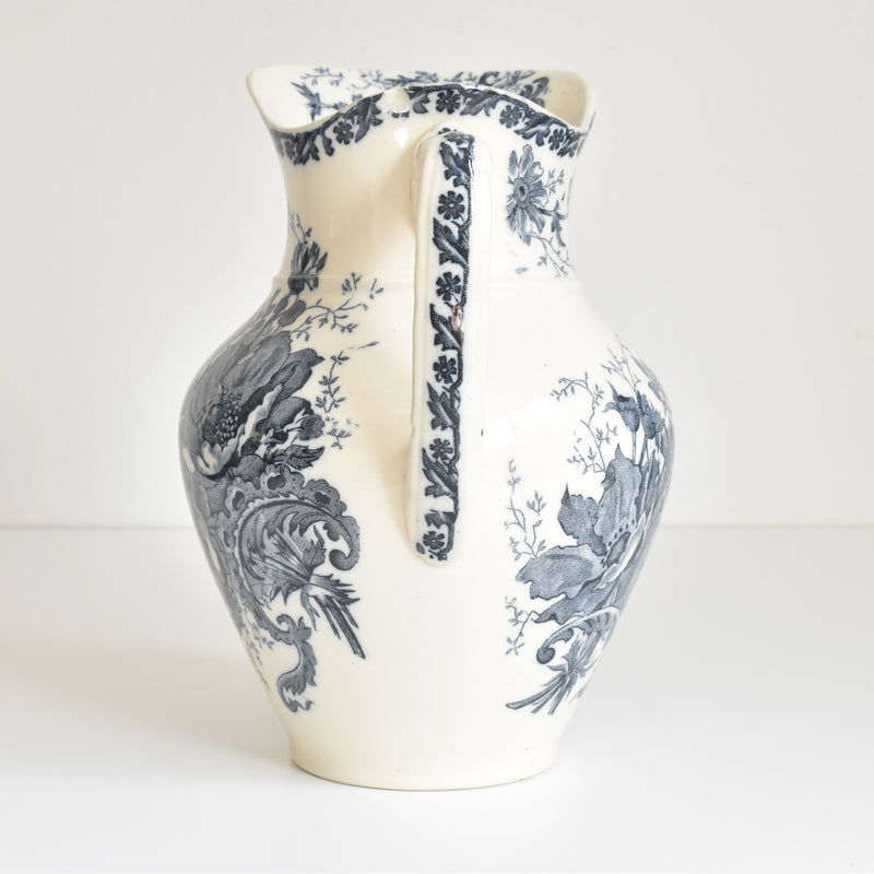 Antique Pitcher & Bowl Saint Amand Anémone