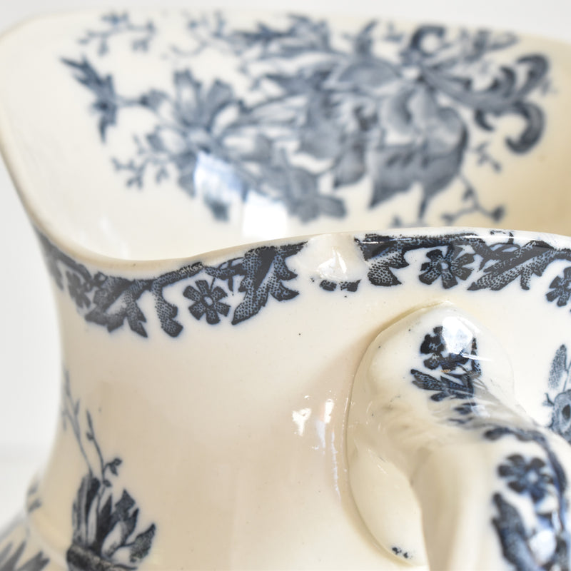 Antique Pitcher & Bowl Saint Amand Anémone