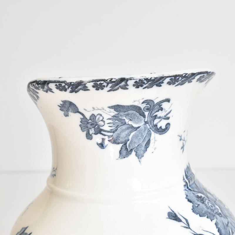 Antique Pitcher & Bowl Saint Amand Anémone