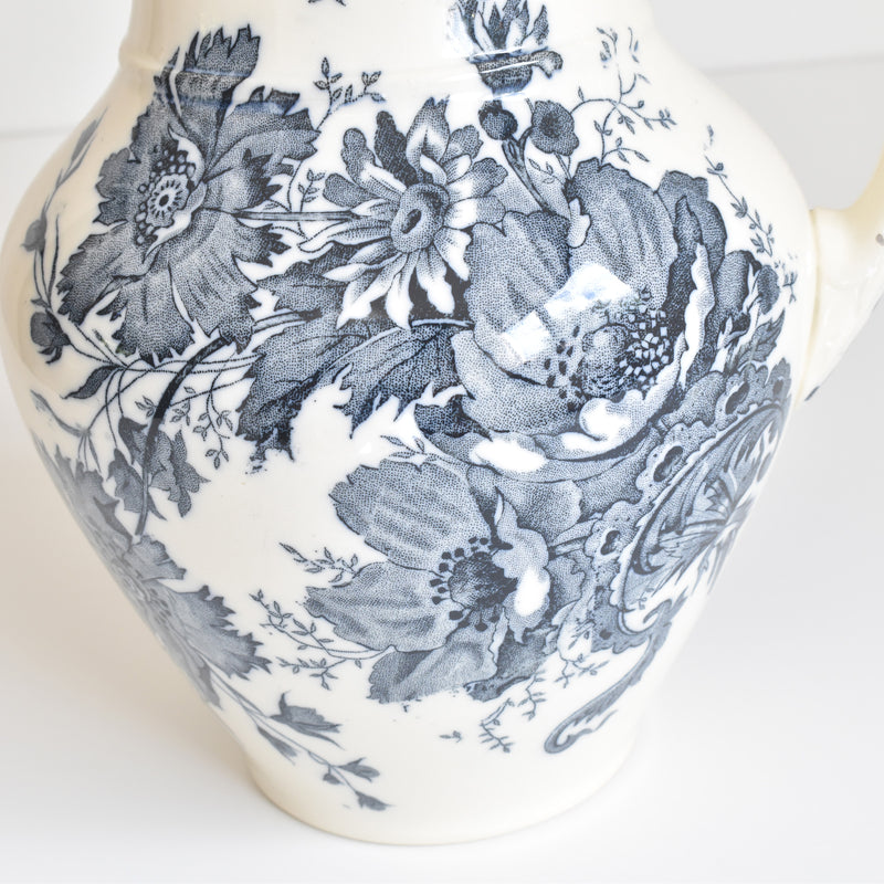 Antique Pitcher & Bowl Saint Amand Anémone