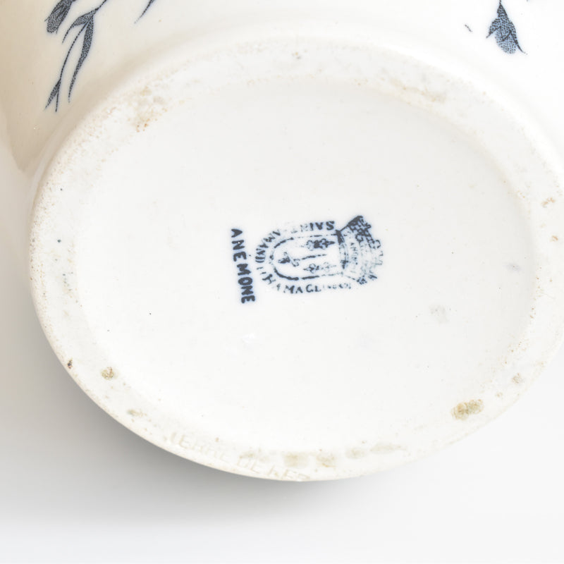 Antique Pitcher & Bowl Saint Amand Anémone