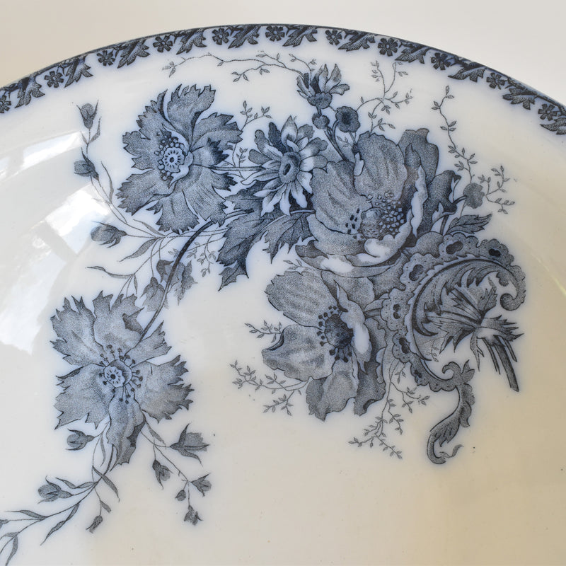 Antique Pitcher & Bowl Saint Amand Anémone