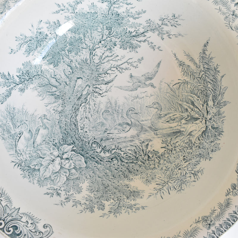 Antique Pitcher & Basin U&C Sarreguemines Canards
