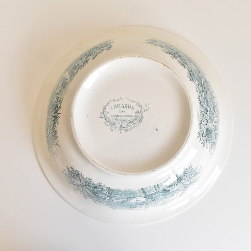 Antique Pitcher & Basin U&C Sarreguemines Canards