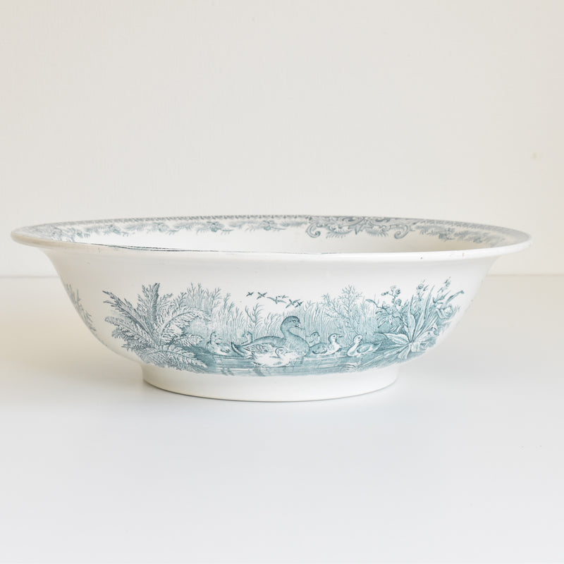 Antique Pitcher & Basin U&C Sarreguemines Canards