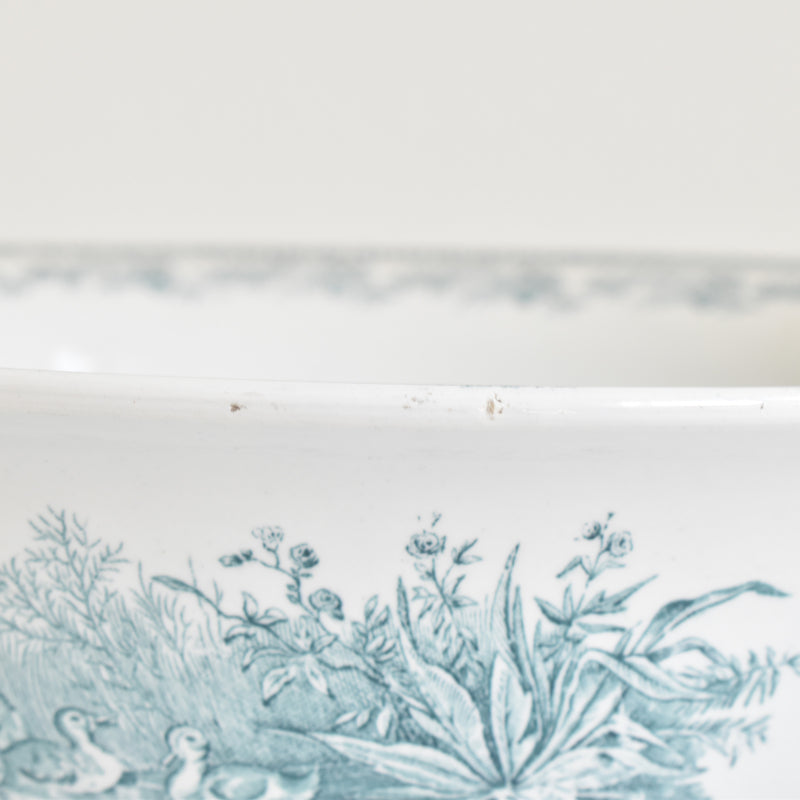 Antique Pitcher & Basin U&C Sarreguemines Canards