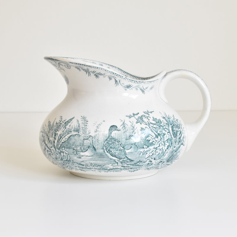 Antique Pitcher & Basin U&C Sarreguemines Canards