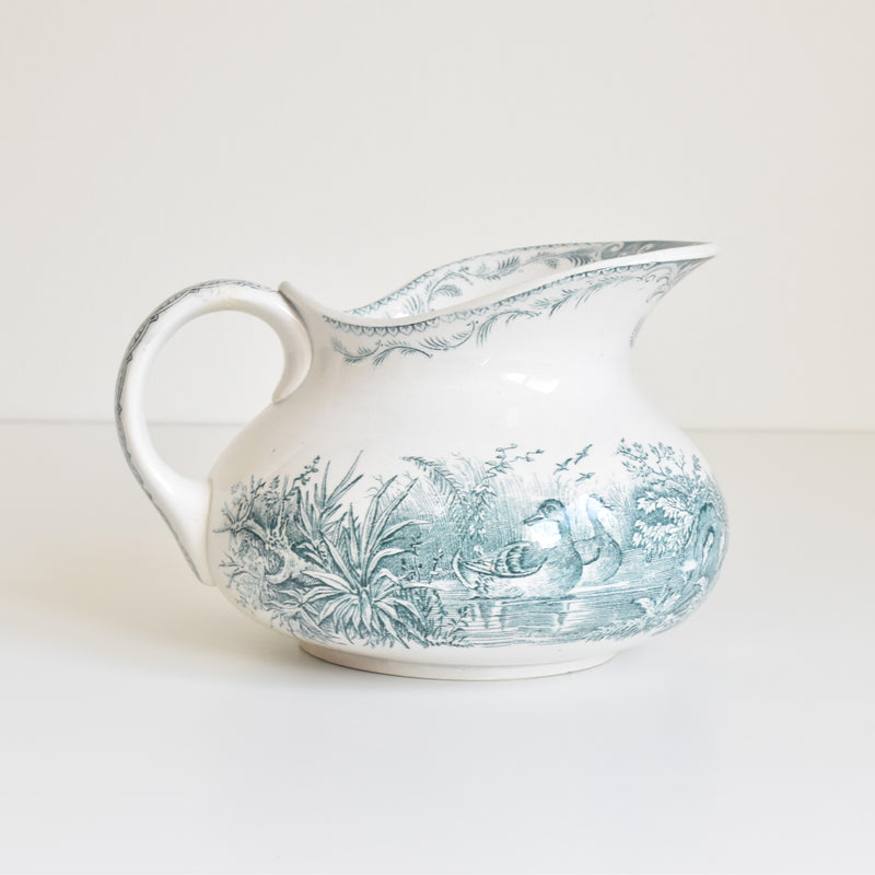 Antique Pitcher & Basin U&C Sarreguemines Canards