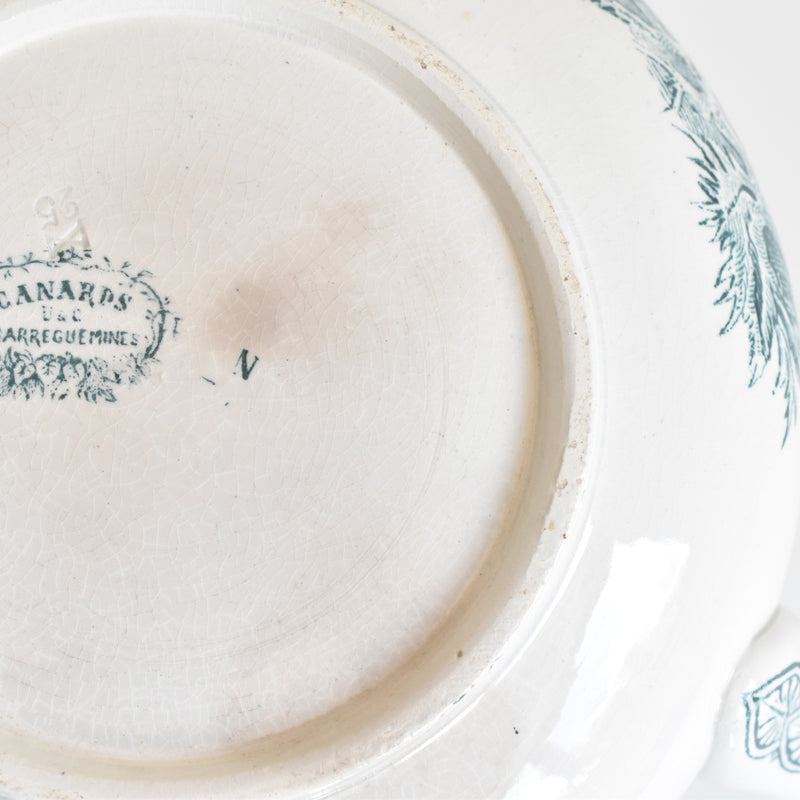 Antique Pitcher & Basin U&C Sarreguemines Canards