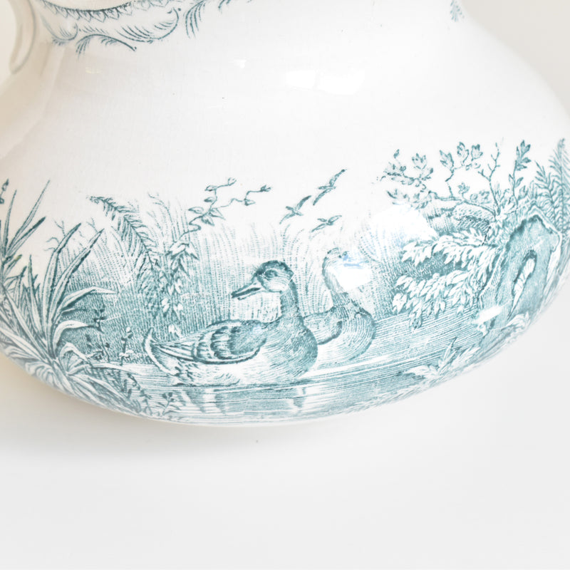 Antique Pitcher & Basin U&C Sarreguemines Canards