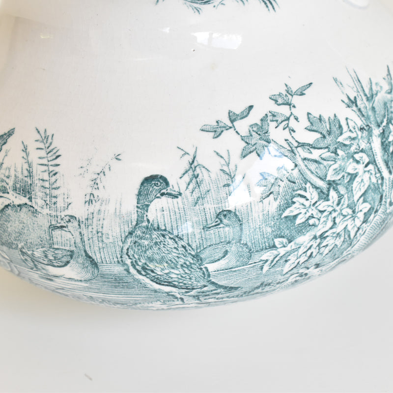 Antique Pitcher & Basin U&C Sarreguemines Canards