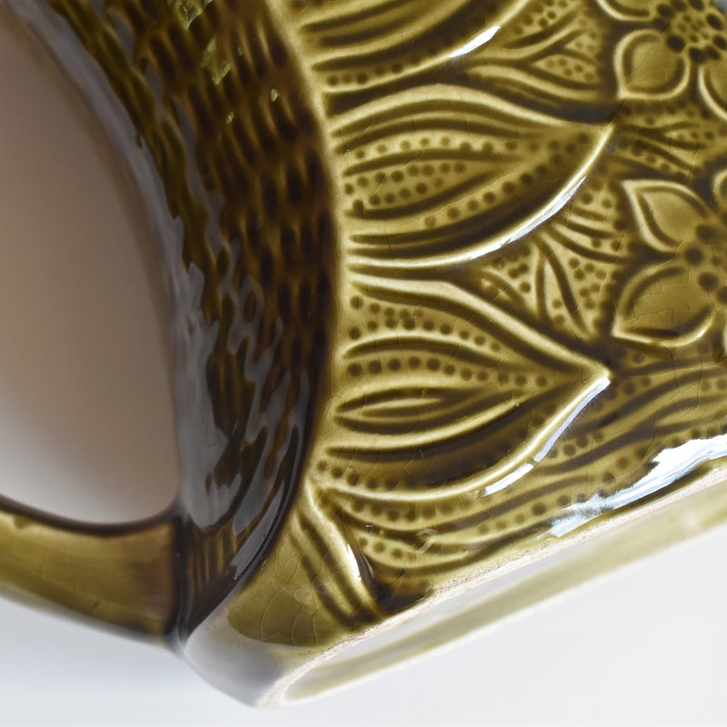 Vintage Digoin & Sarreguemines Pitcher 6204 Green