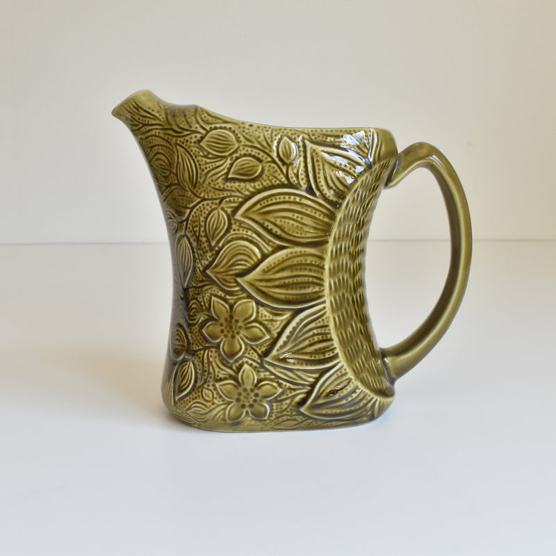 Vintage Digoin & Sarreguemines Pitcher 6204 Green