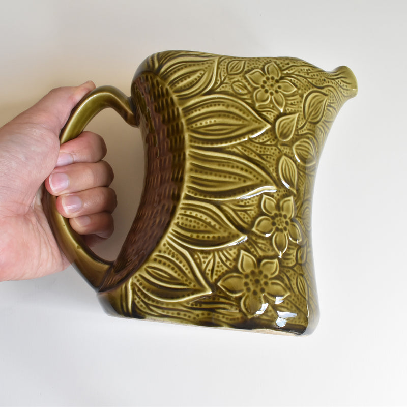 Vintage Digoin & Sarreguemines Pitcher 6204 Green