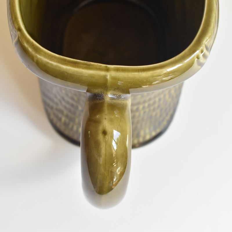 Vintage Digoin & Sarreguemines Pitcher 6204 Green
