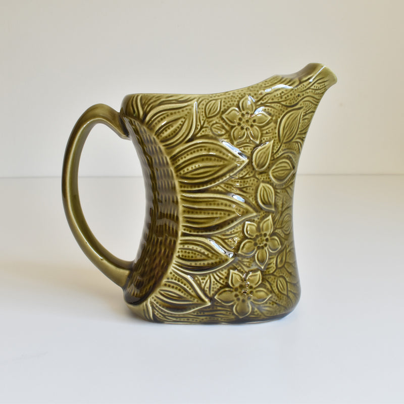 Vintage Digoin & Sarreguemines Pitcher 6204 Green