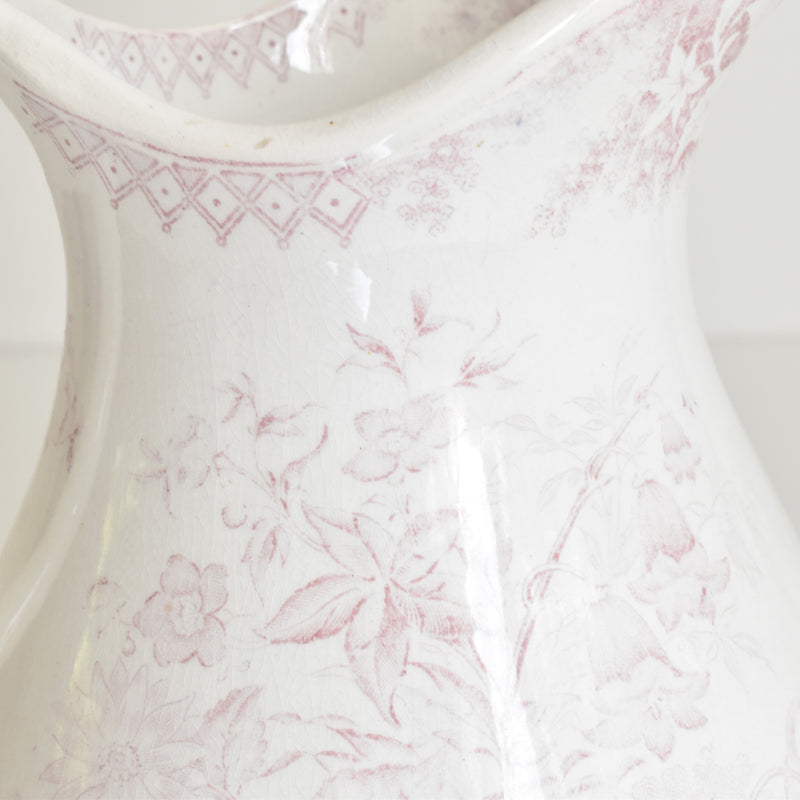 Antique Pitcher, U&C Sarreguemines Jardinière / Rose