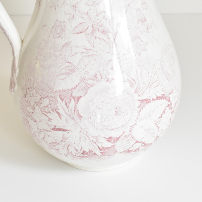 Antique Pitcher, U&C Sarreguemines Jardinière / Rose