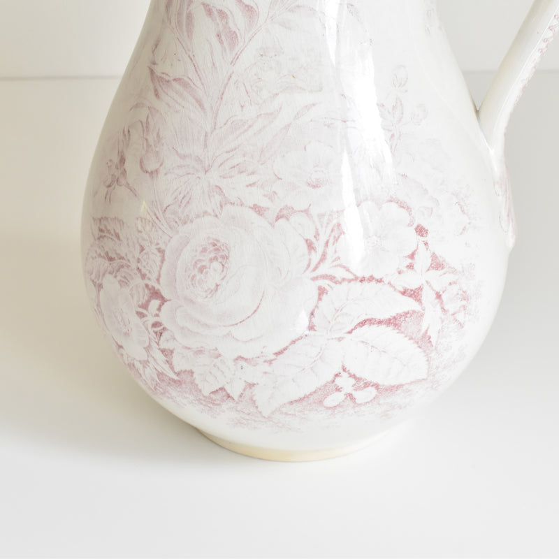 Antique Pitcher, U&C Sarreguemines Jardinière / Rose