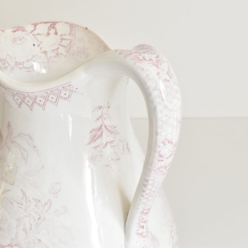 Antique Pitcher, U&C Sarreguemines Jardinière / Rose
