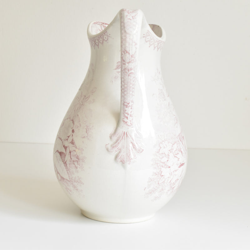 Antique Pitcher, U&C Sarreguemines Jardinière / Rose