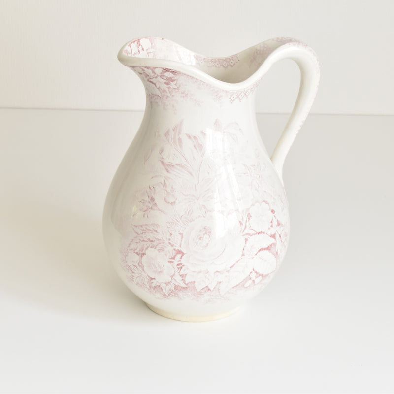 Antique Pitcher, U&C Sarreguemines Jardinière / Rose