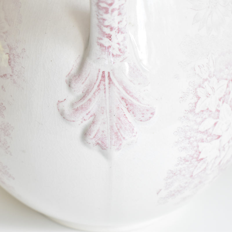 Antique Pitcher, U&C Sarreguemines Jardinière / Rose