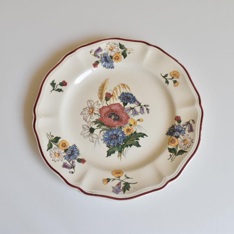 Vintage Dessert Plate, Digoin & Sarreguemines "Agreste" 21cm C