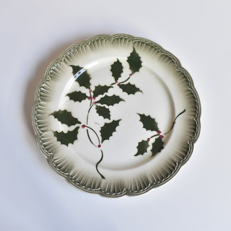 Antique Dessert Plate Badonviller Houx B