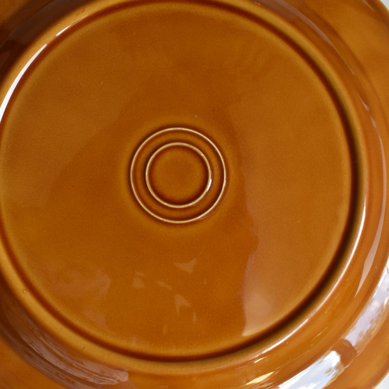 Vintage Deep Plate, Flower Rim, Brown B