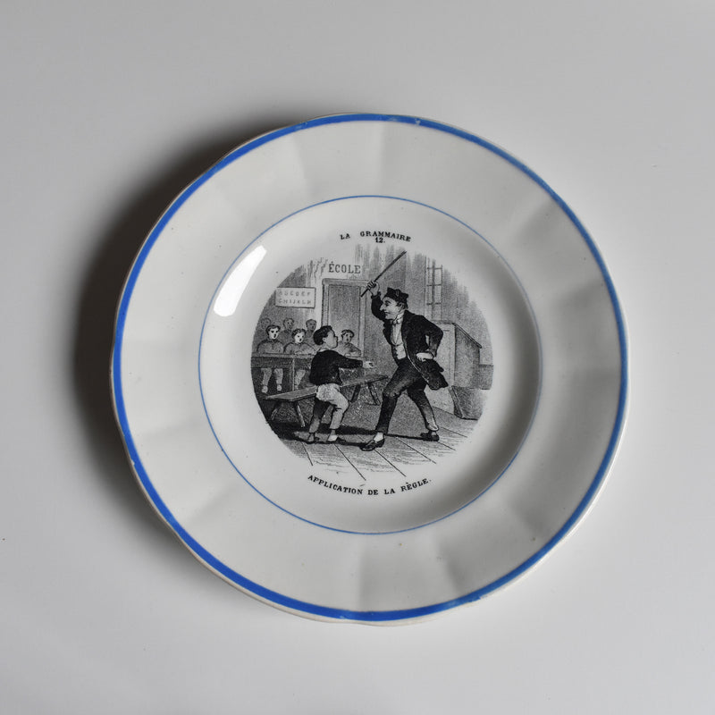 Antique Dessert Plate R&S Clairefontaine La Grammaire 12