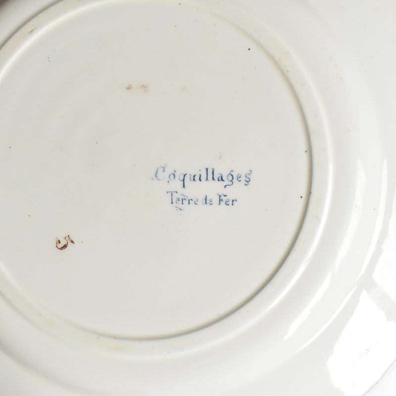 Antique Plate Terre de Fer Coquillages D