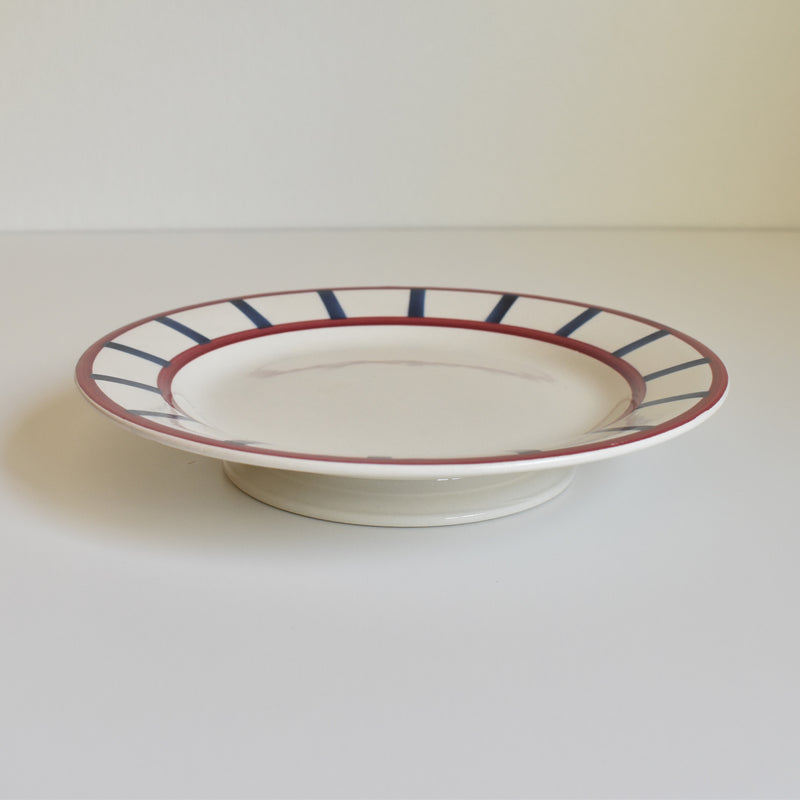 Vintage pedestal plate, HBCM (Creil-Montereua) Béarn