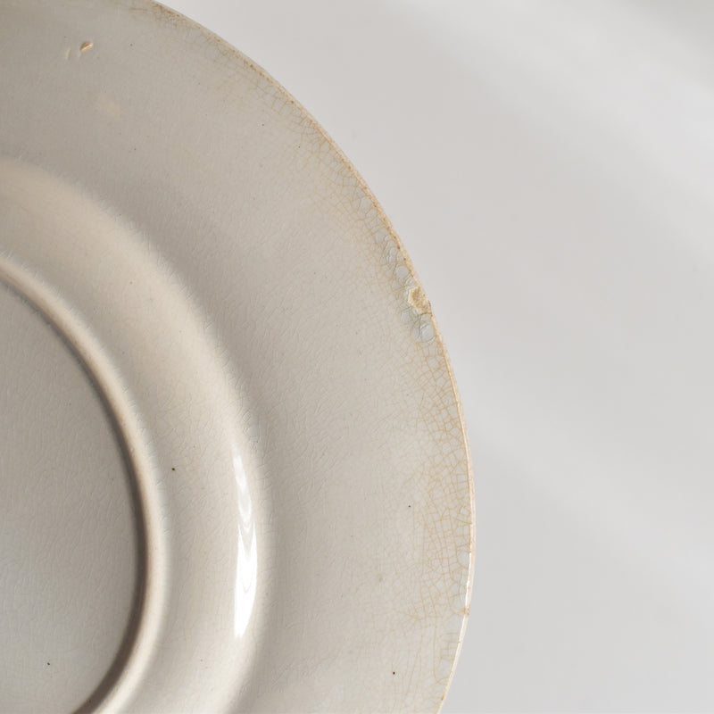 Antique dessert plate, Creil et Montereau, Chardons (Thistles)