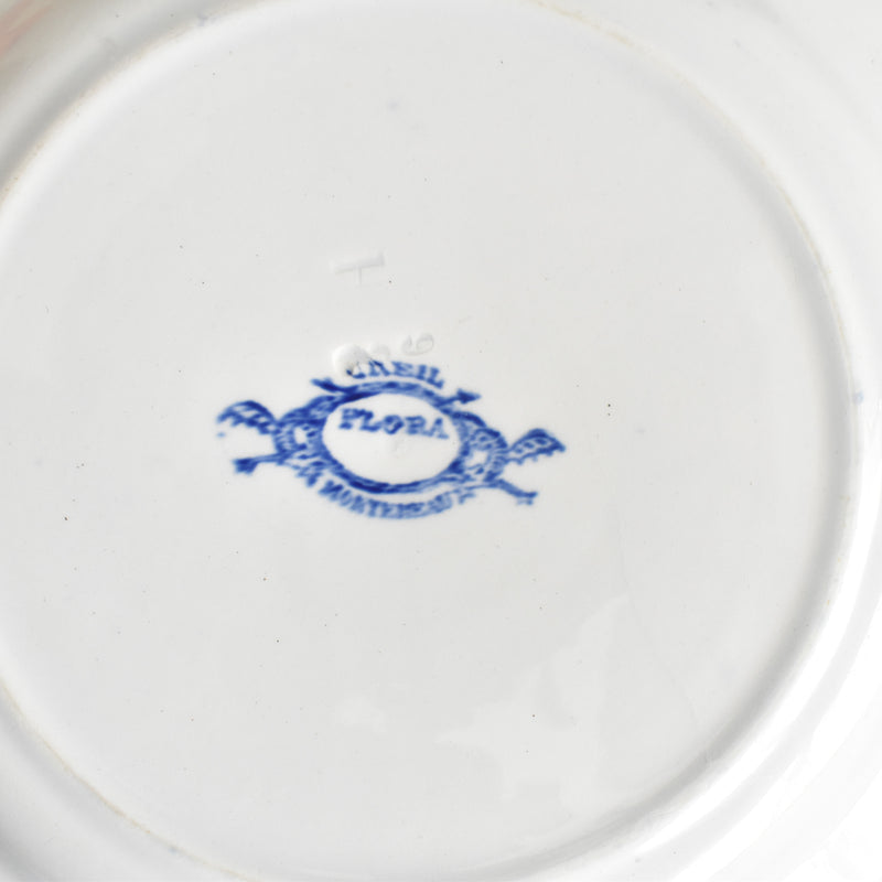 Antique plate Creil et Montereau Flora B