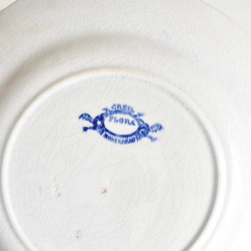 Antique plate, Creil et Montereau, Flora D