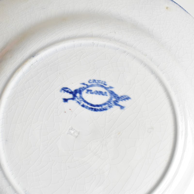 Antique plate, Creil-Montereau, Flora E