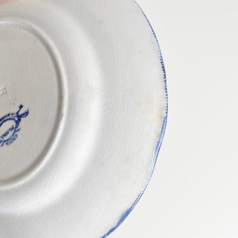 Antique plate, Creil-Montereau, Flora E