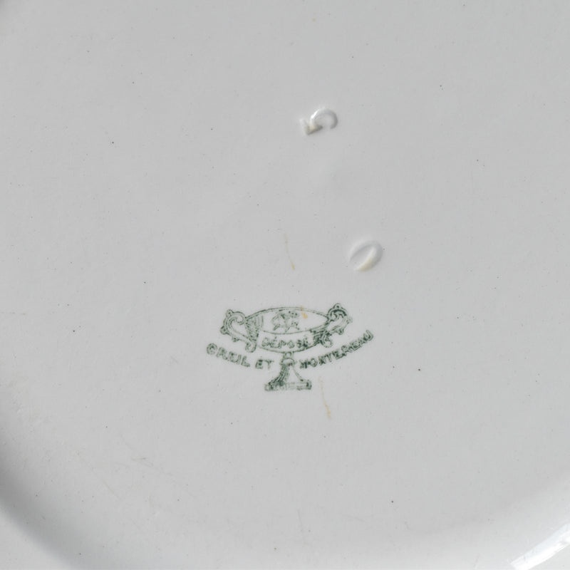 Antique Plate, Creil et Montereau, White, Epaisse A