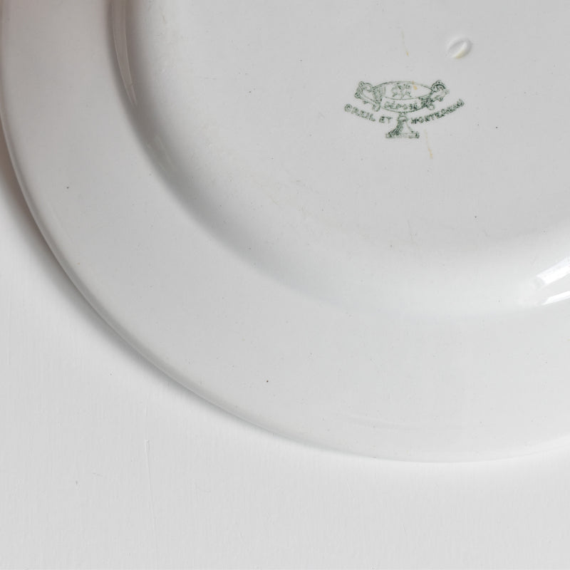 Antique Plate, Creil et Montereau, White, Epaisse A