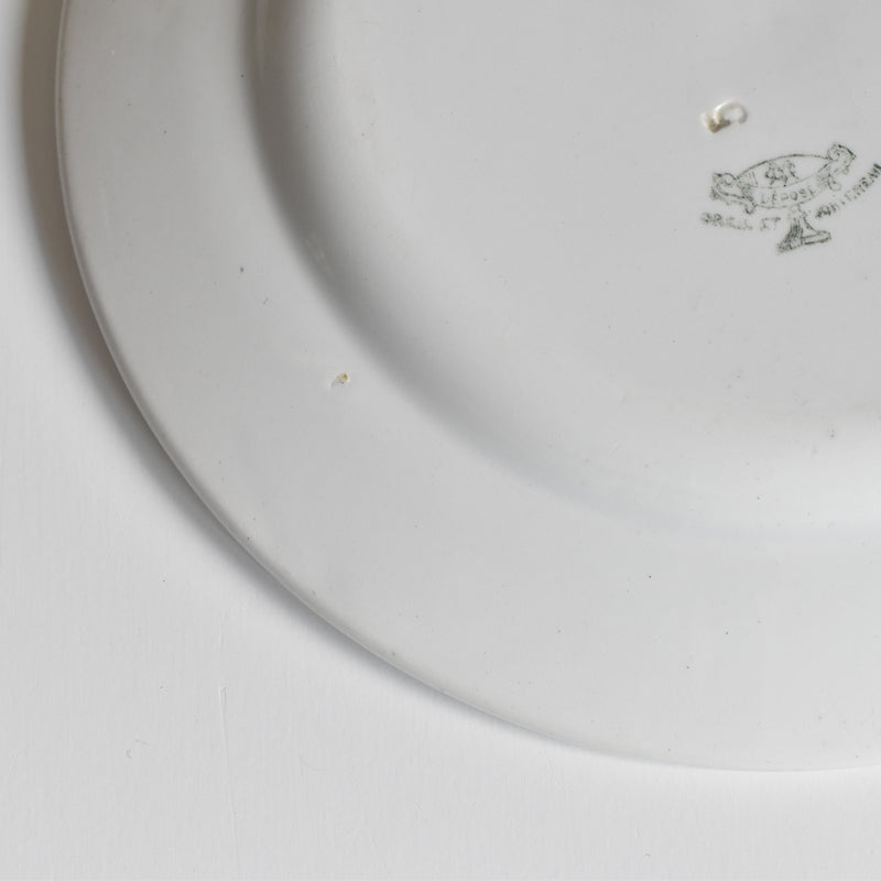 Antique plate, Creil-Montereau, white, Epaisse B