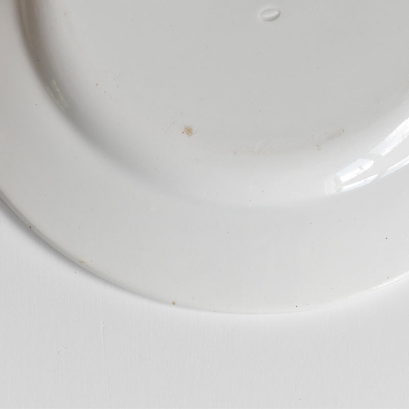 Antique plate, Creil-Montereau, white, Epaisse B