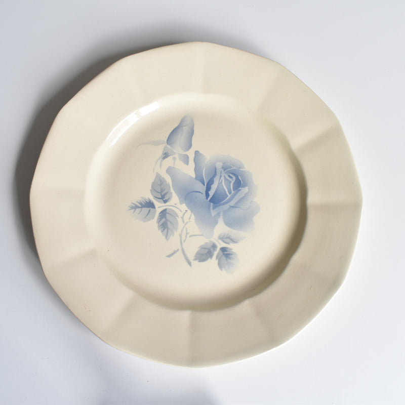 Vintage Plate Digoin & Sarreguemines Rose bleue A