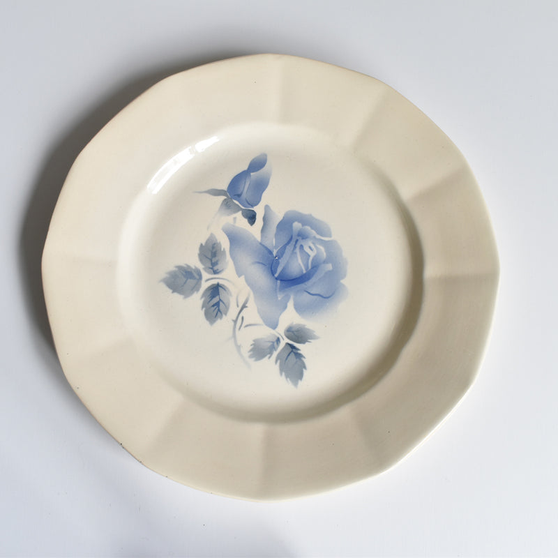 Vintage plate Digoin & Sarreguemines Rose bleue B