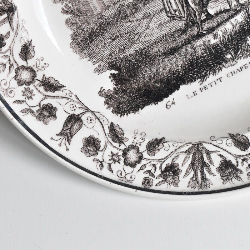Antique Plate, Decorative Plate, Gien N64 "Little Red Riding Hood"