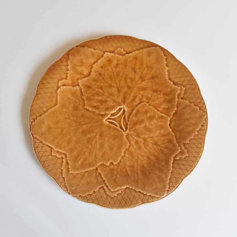 Vintage Dessert Plate Barbotine Gien Primefleur Brown A