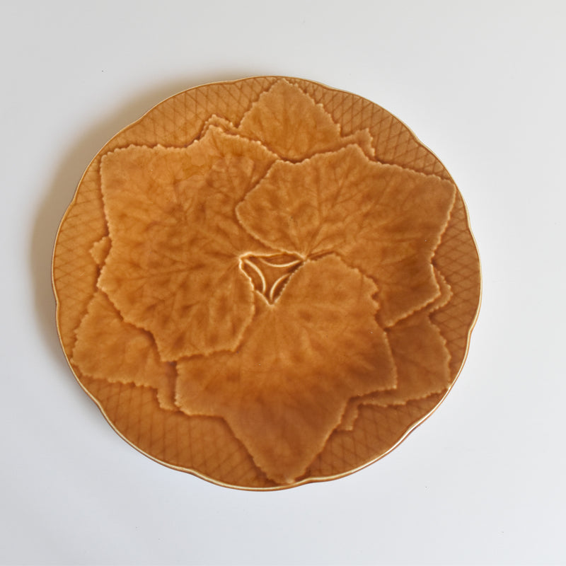 Vintage Dessert Plate Barbotine Gien Primefleur Brown C